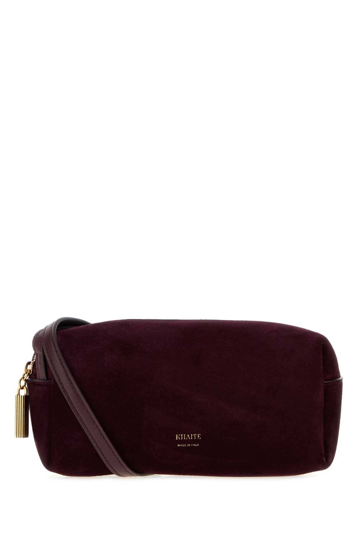 Plum suede and leather mini Kye crossbody bag
