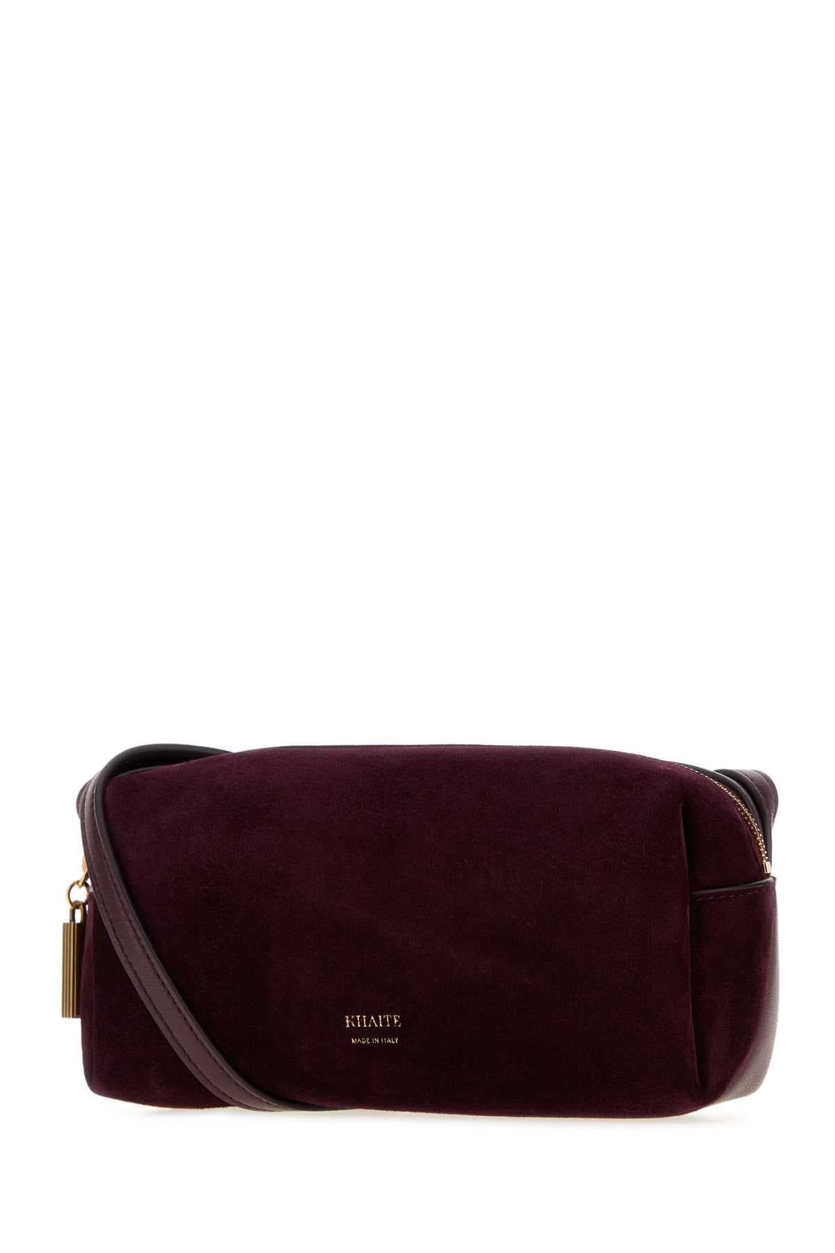 Plum suede and leather mini Kye crossbody bag - мініатюра 2