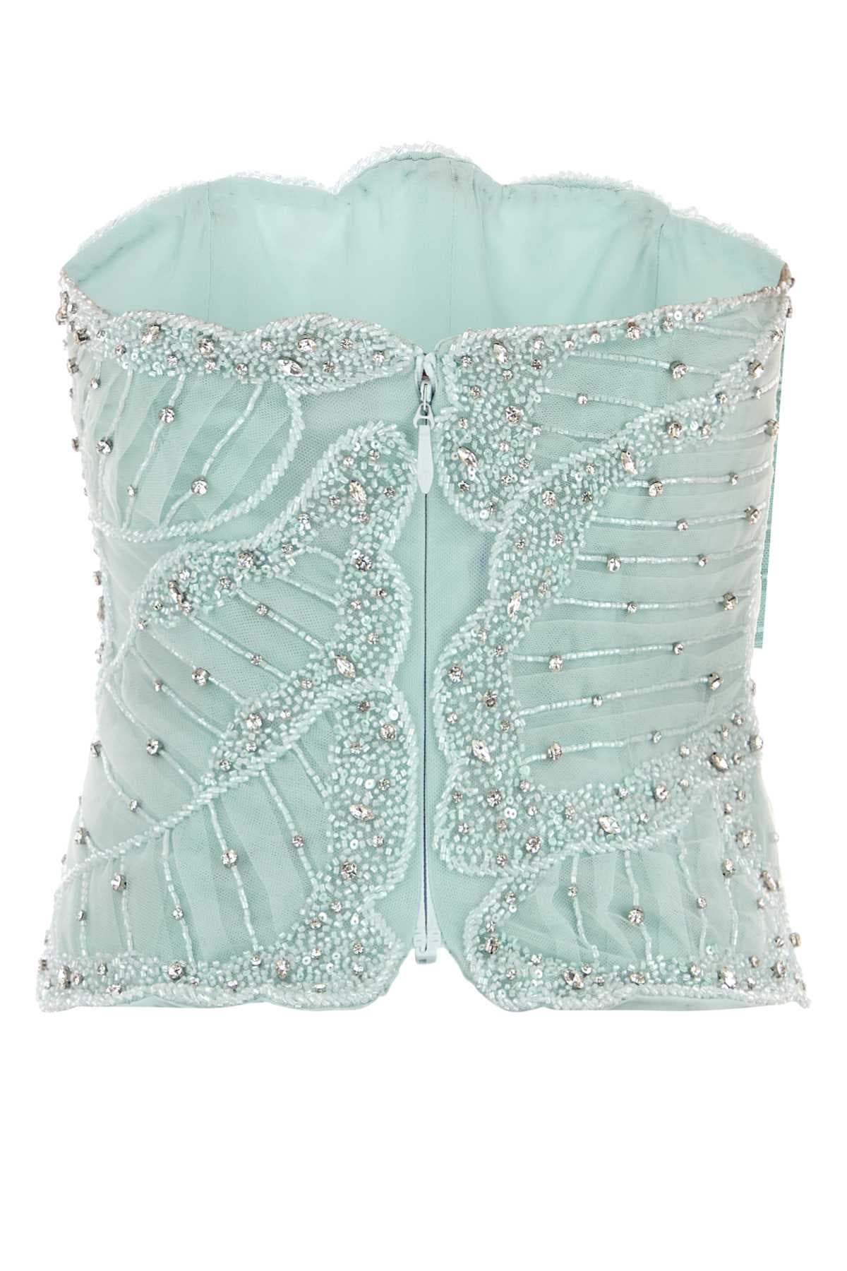 Light-blue tulle Fiori bodice - мініатюра 2