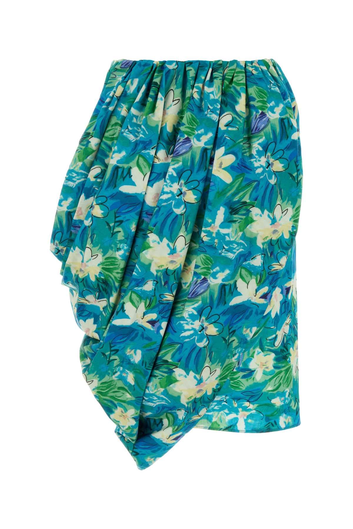 Printed poplin skirt - мініатюра 2