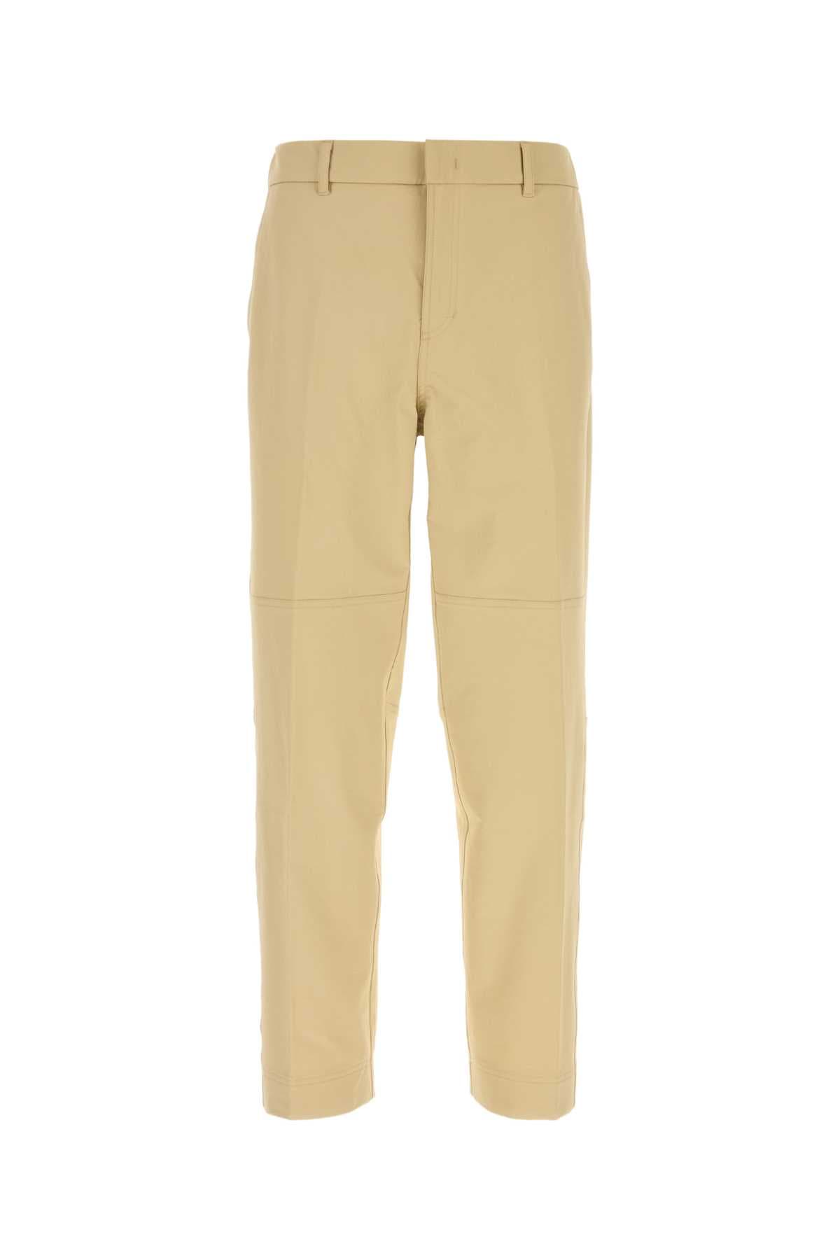 Beige stretch nylon blend pant
