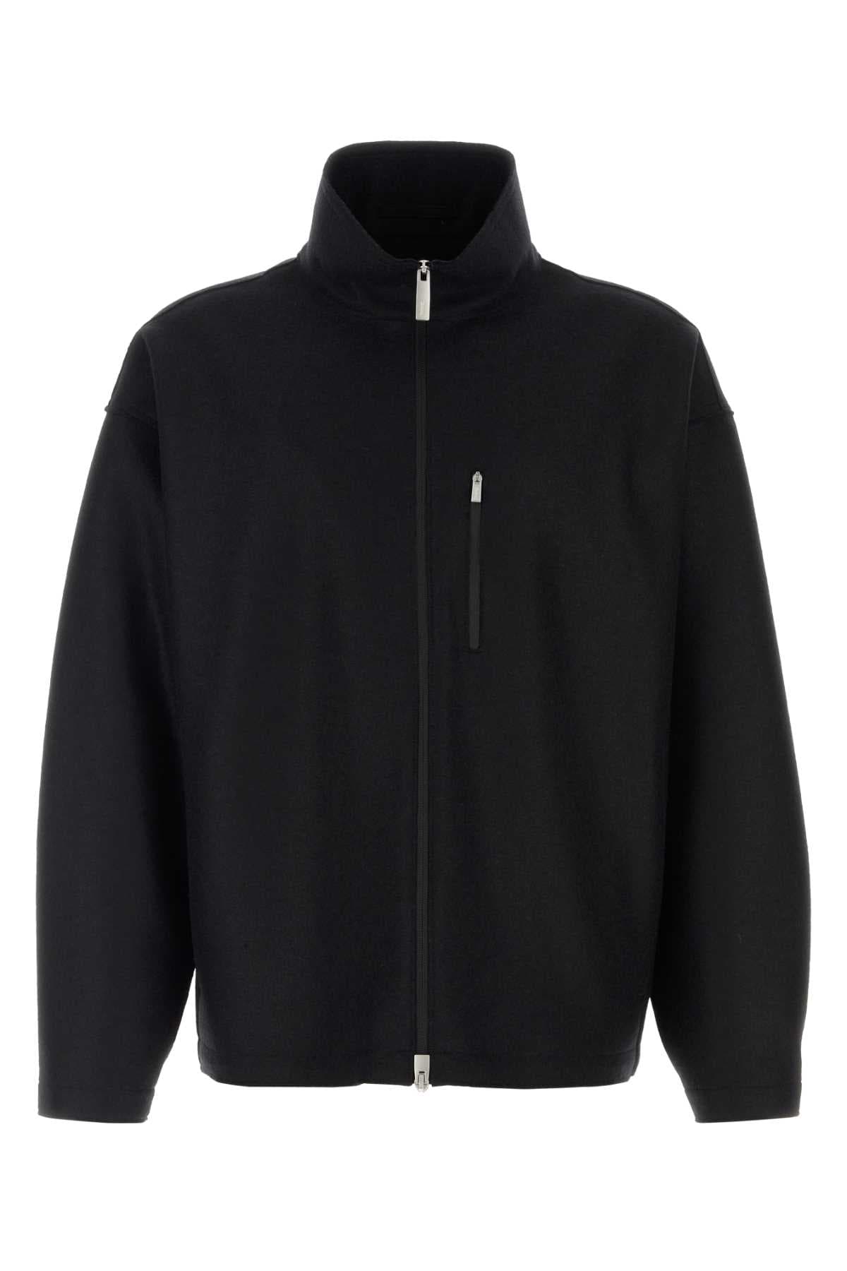 Black wool cardigan