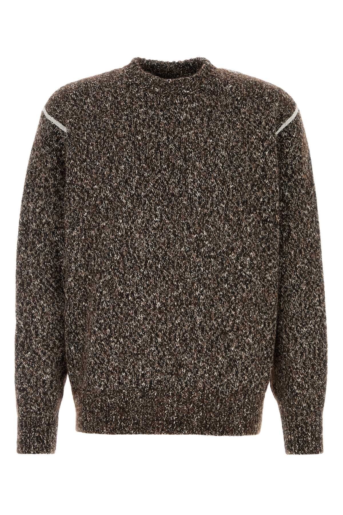Melange brown wool blend sweater