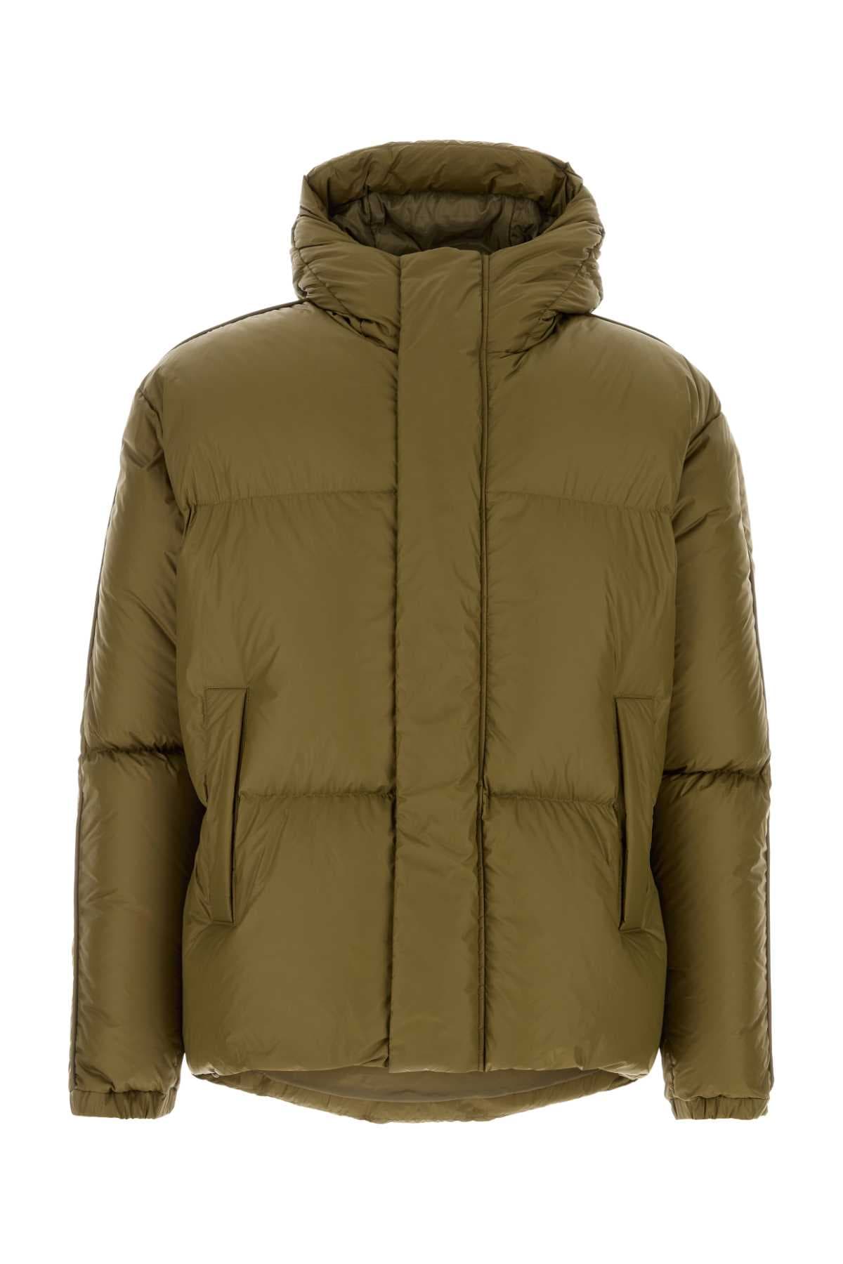 Army green nylon down jacket