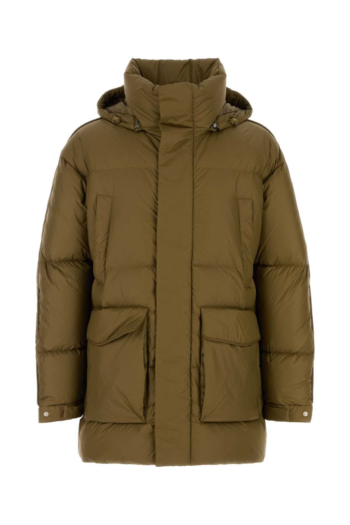Army green nylon down jacket