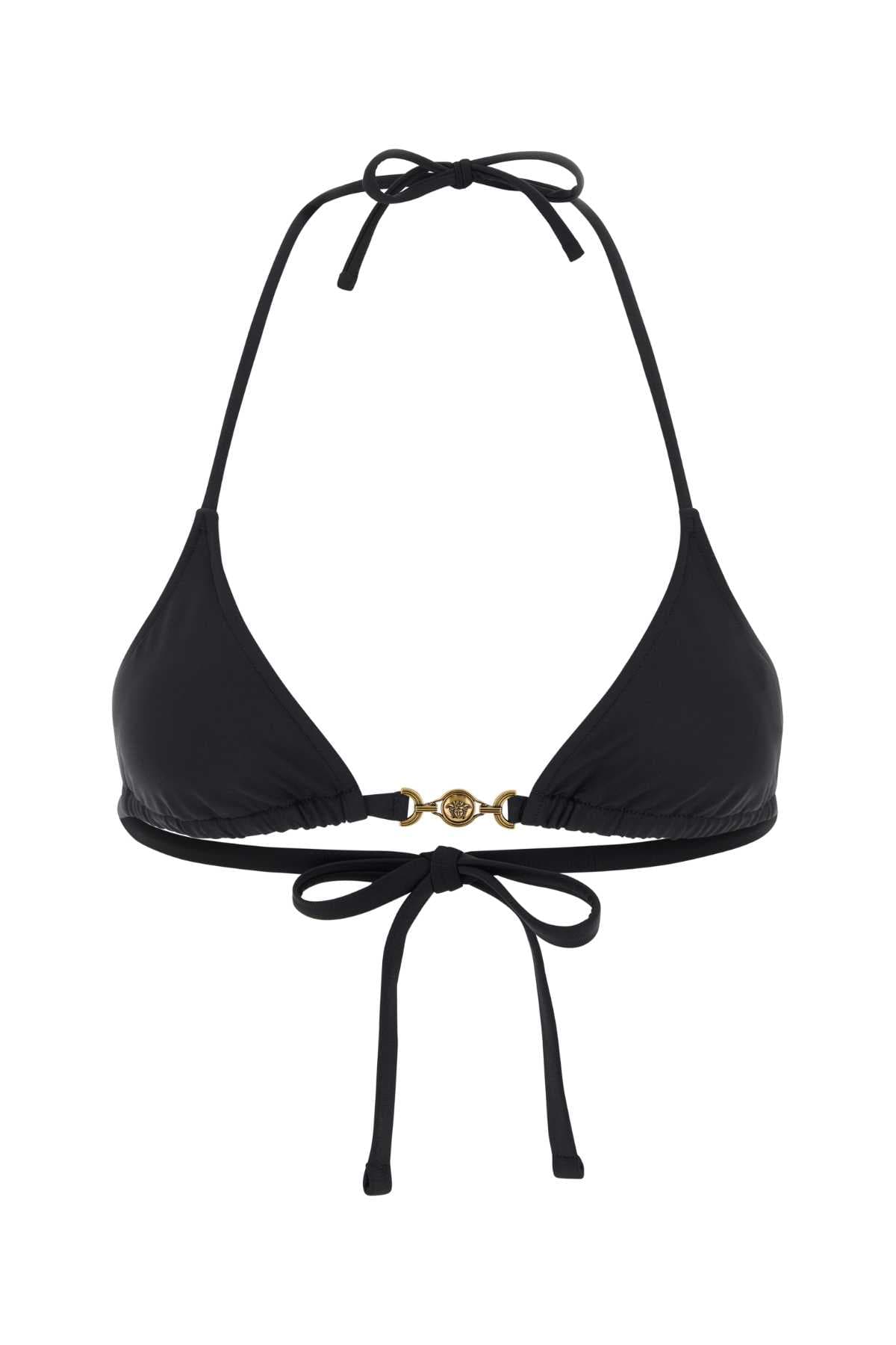 Black stretch nylon bikini top
