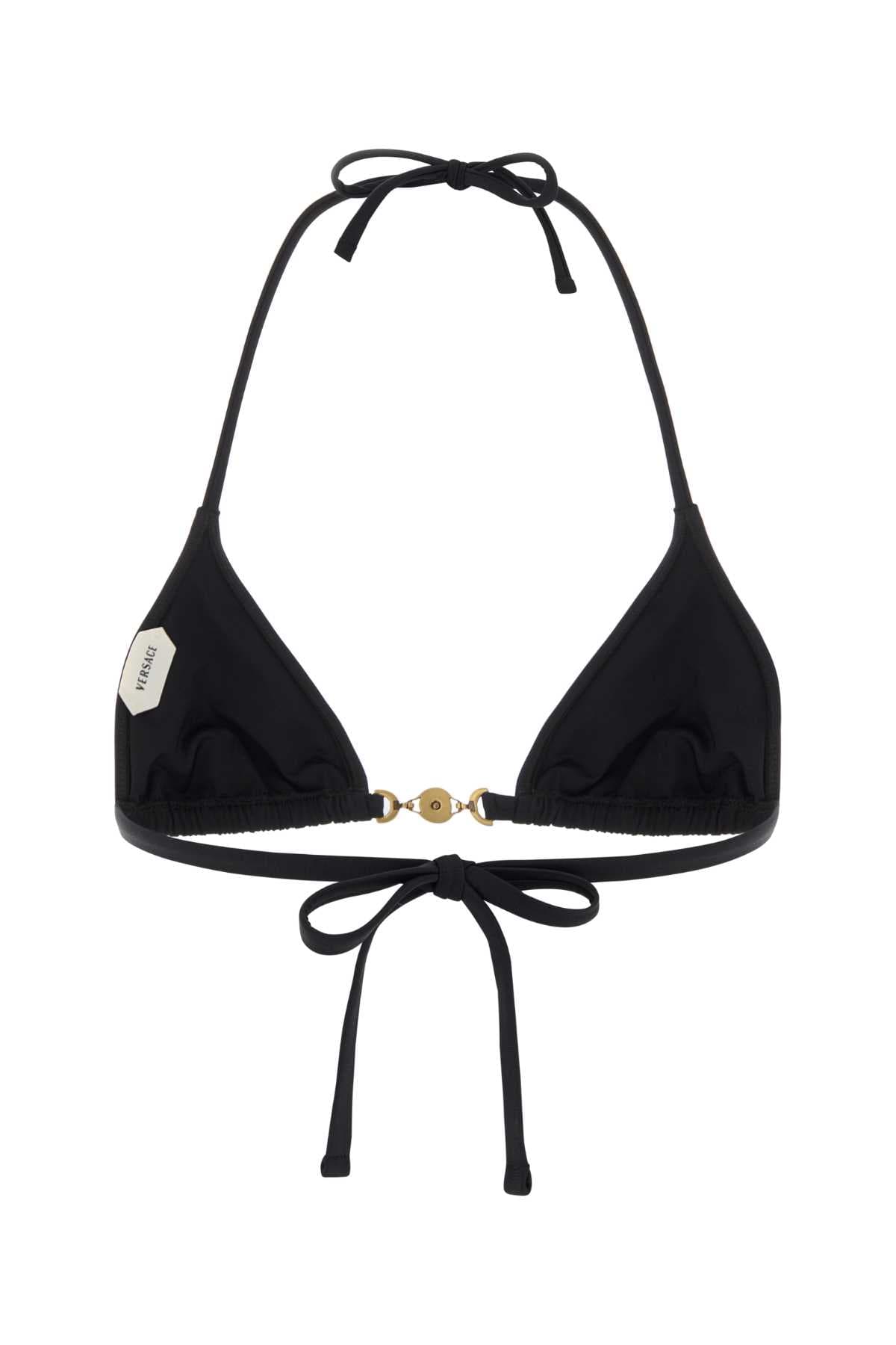 Black stretch nylon bikini top - мініатюра 2
