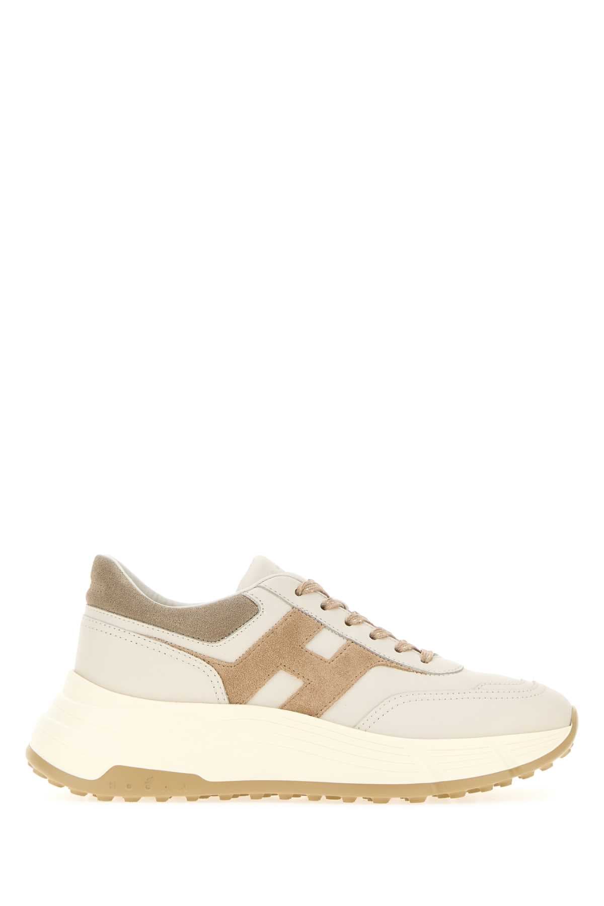 Beige leather H669 sneakers