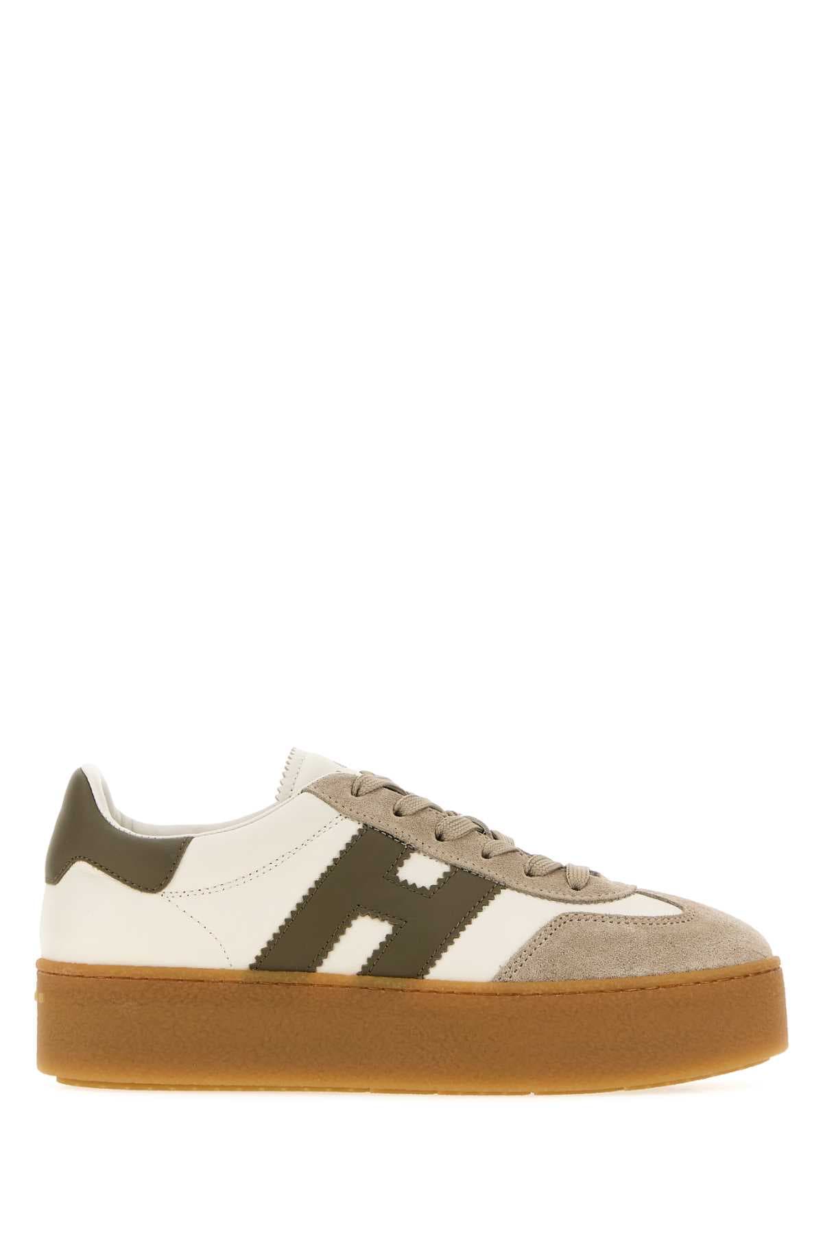 Multicolor leather and suede H698 sneakers