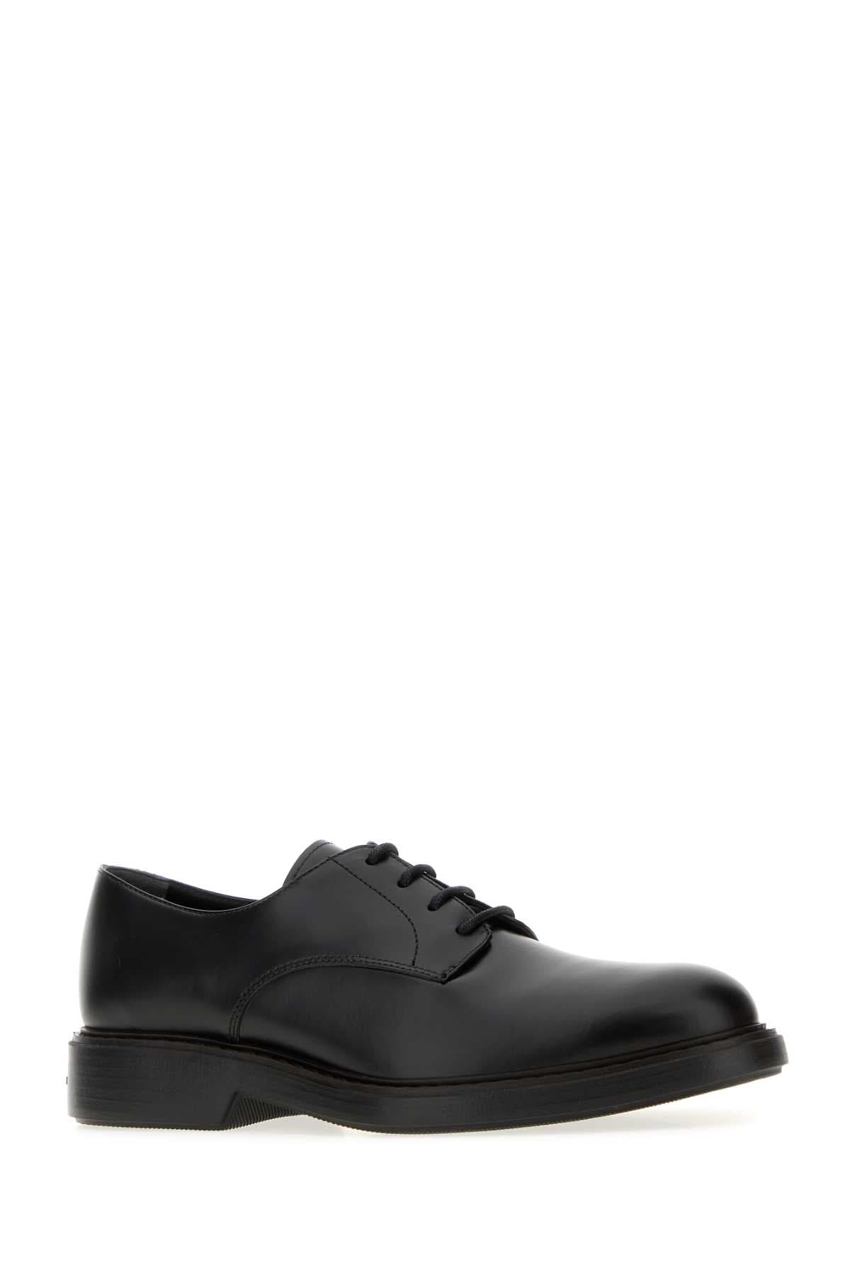 Black leather H704 lace-up shoes - мініатюра 2