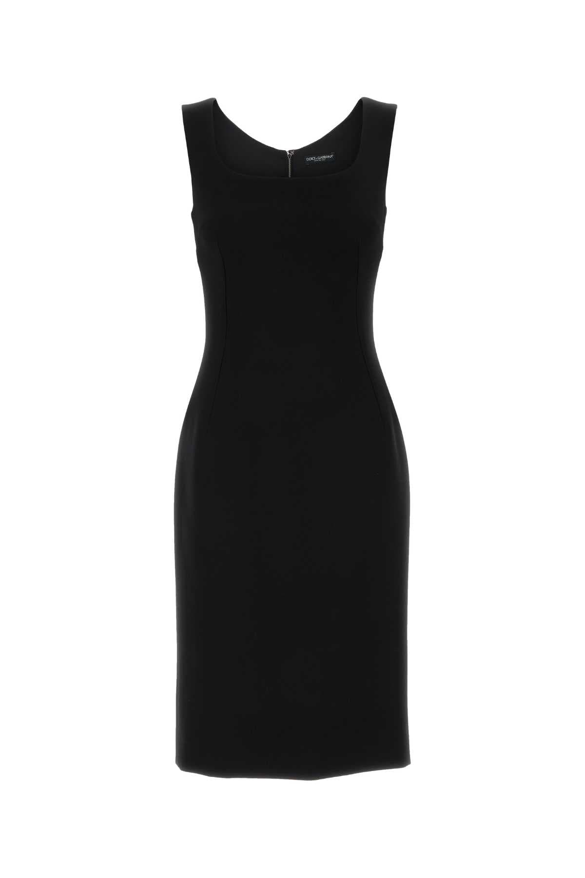 Black wool dress
