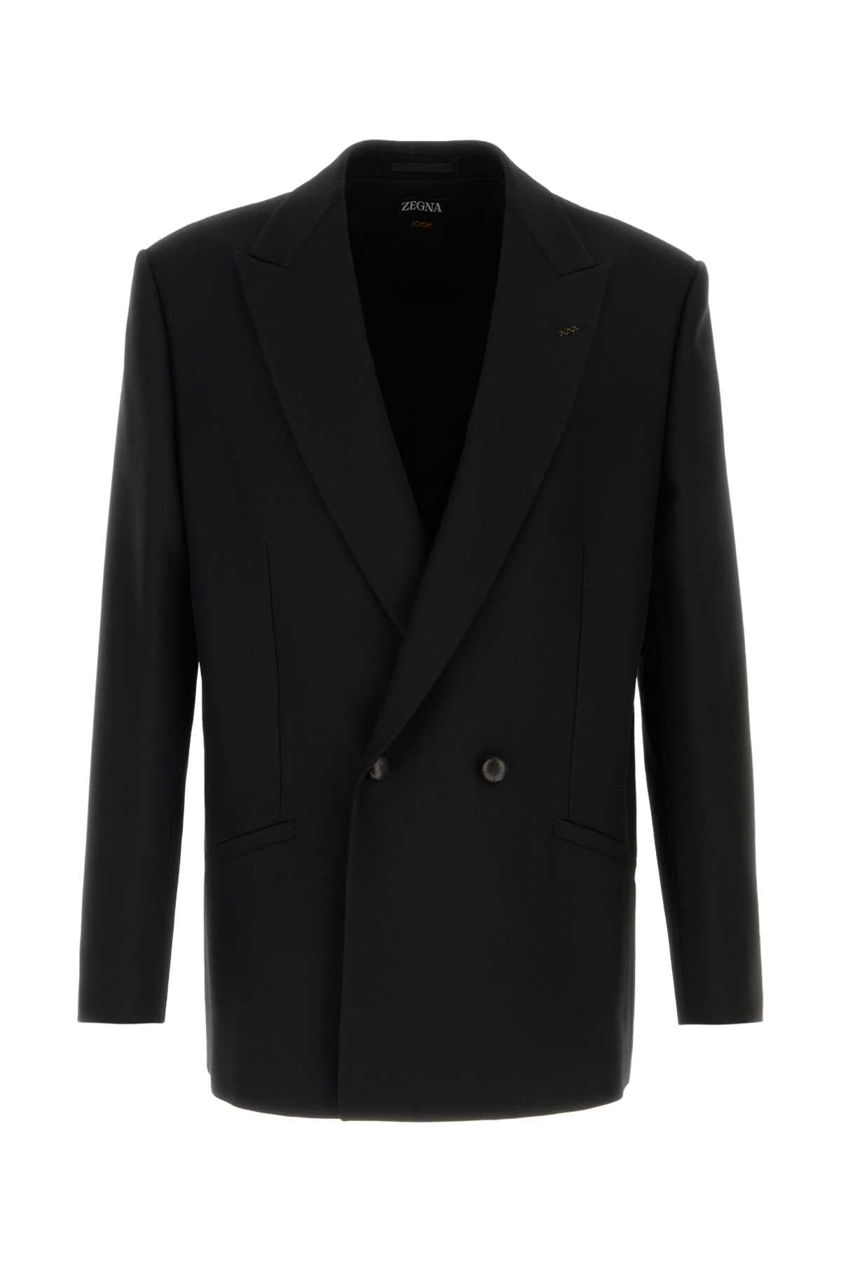 Black wool blend blazer