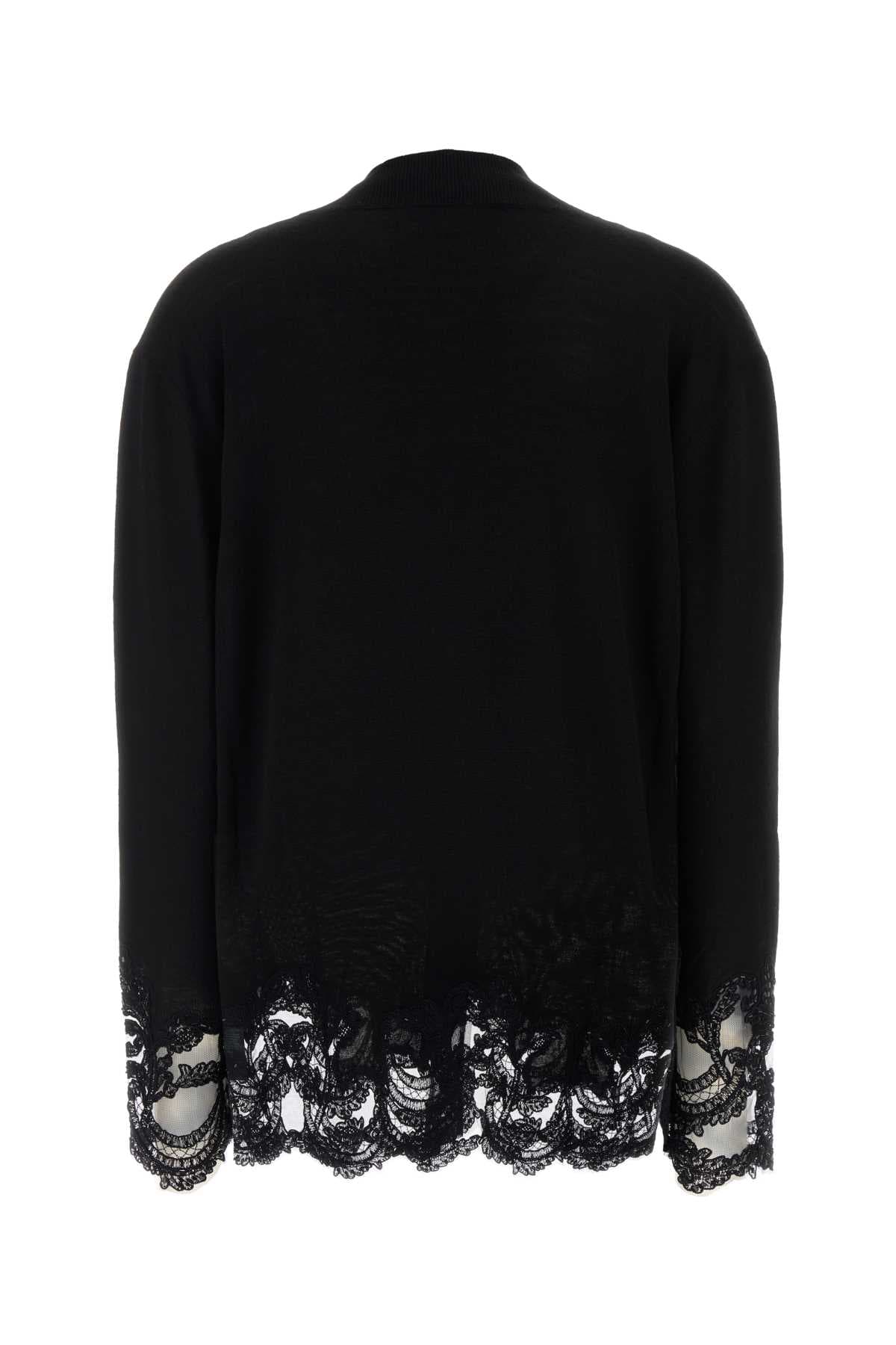 Black wool cardigan - мініатюра 2