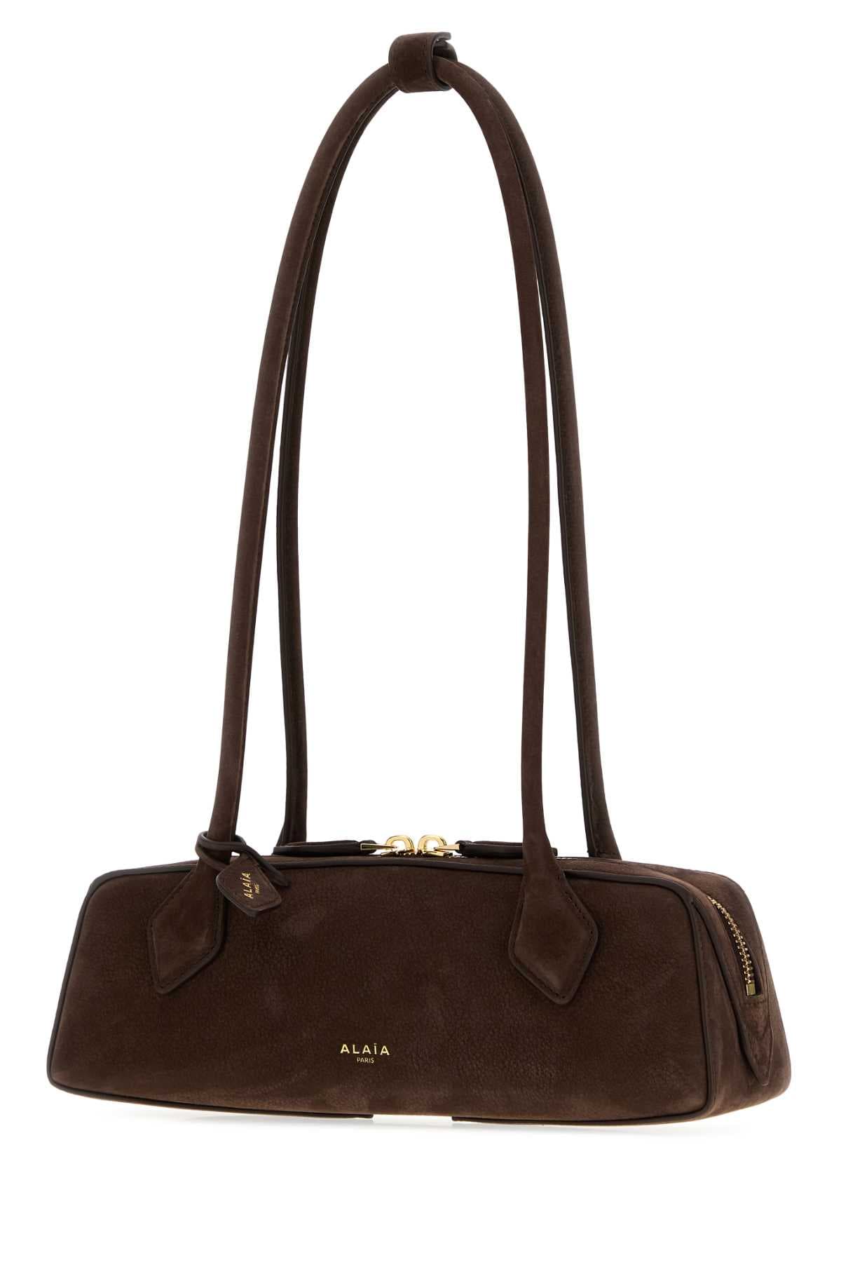 Brown nabuk Teckel shoulder bag - мініатюра 2