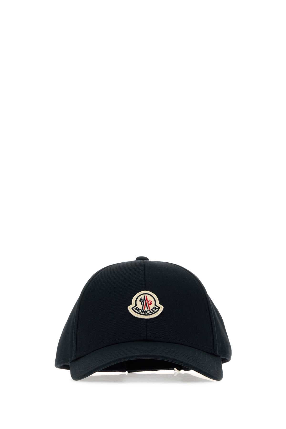 Black cotton baseball cap