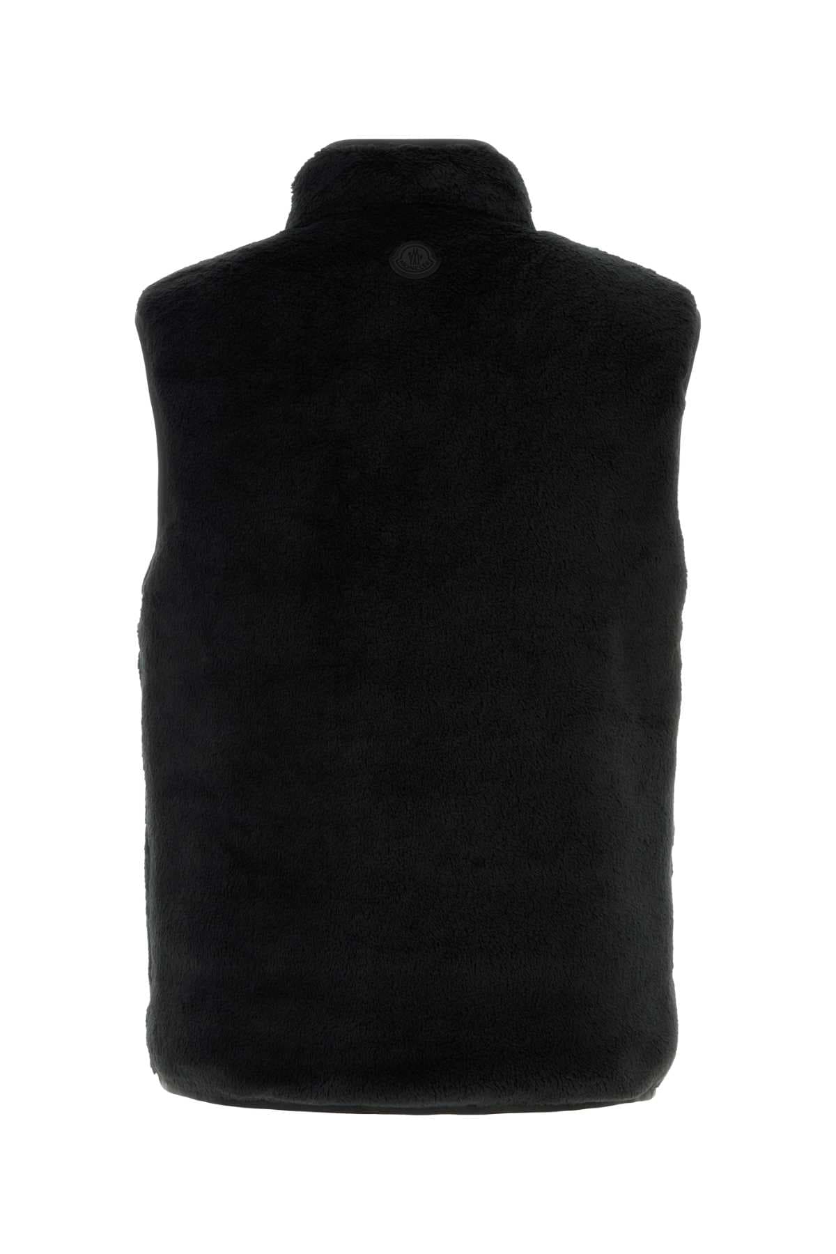 Black eco fur reversible down jacket - мініатюра 2