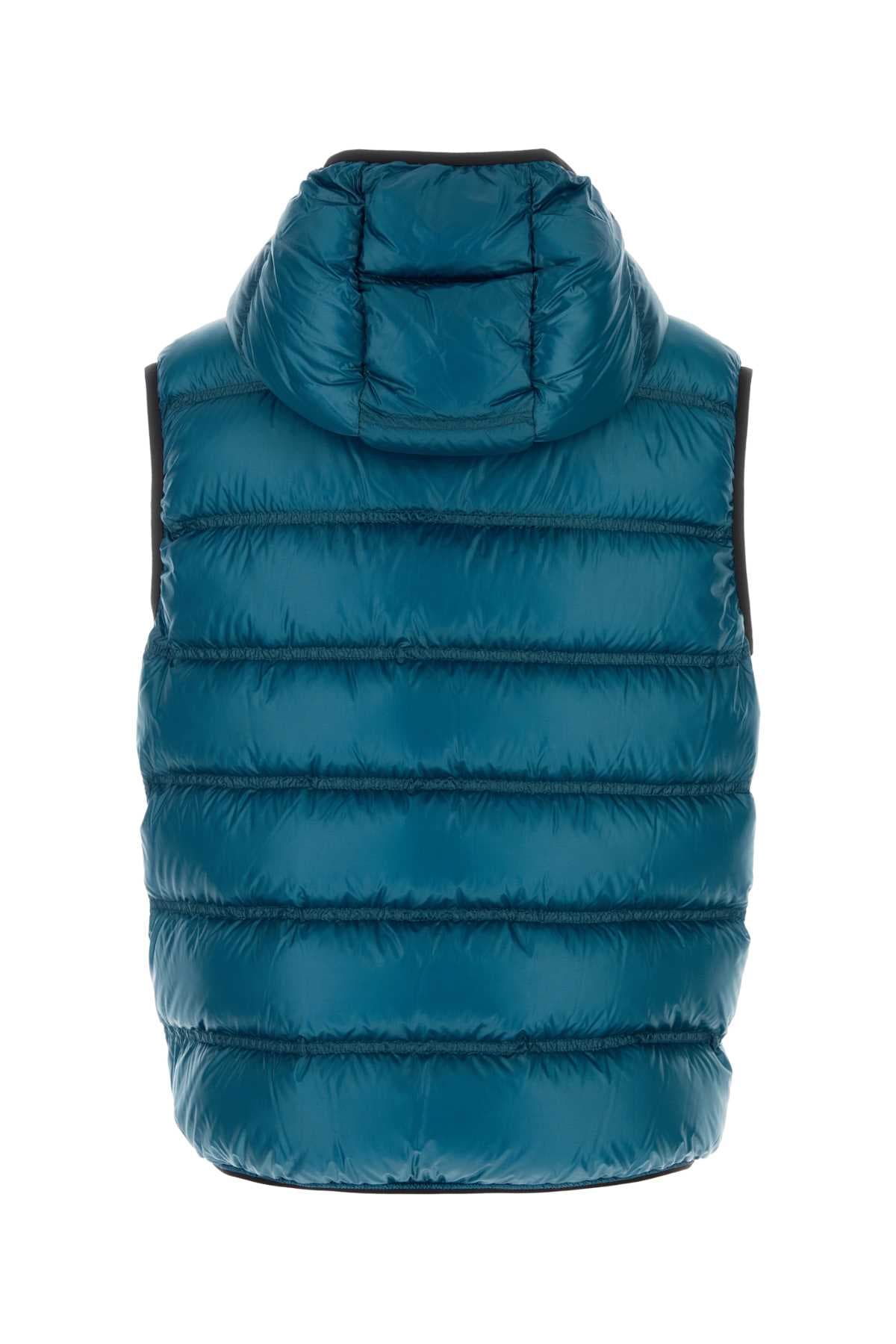 Petrol blue nylon sleeveless Pantestrel down jacket - мініатюра 2