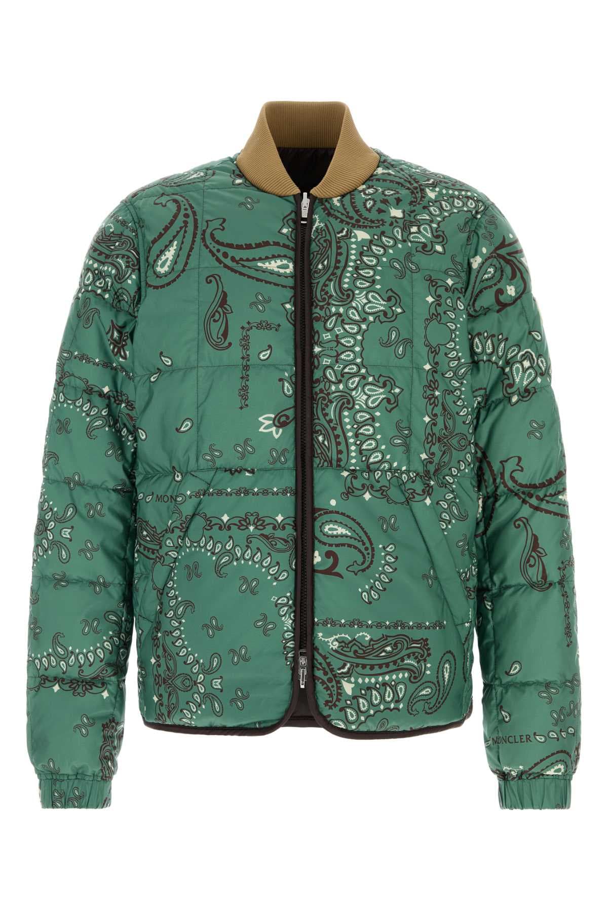 Printed polyester reversible Chalvron down jacket
