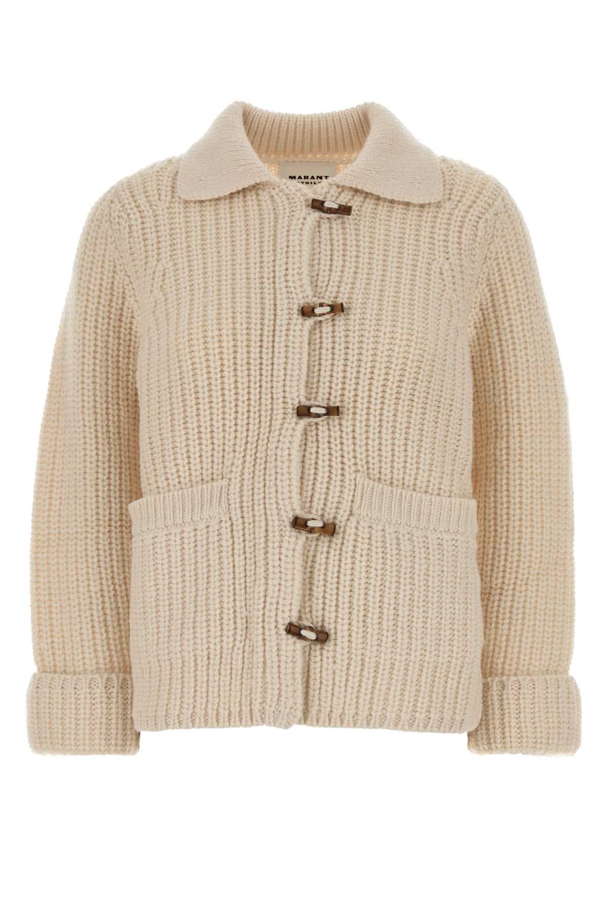 Cream wool blend Delinda cardigan