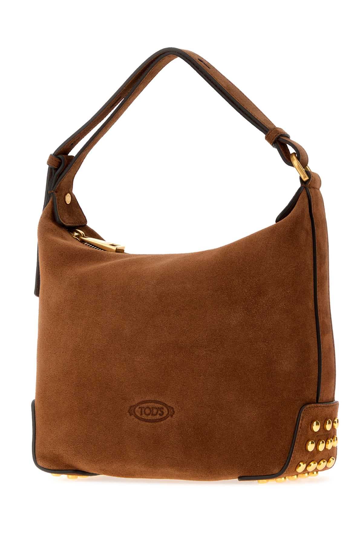 Brown suede mini shoulder bag - мініатюра 2