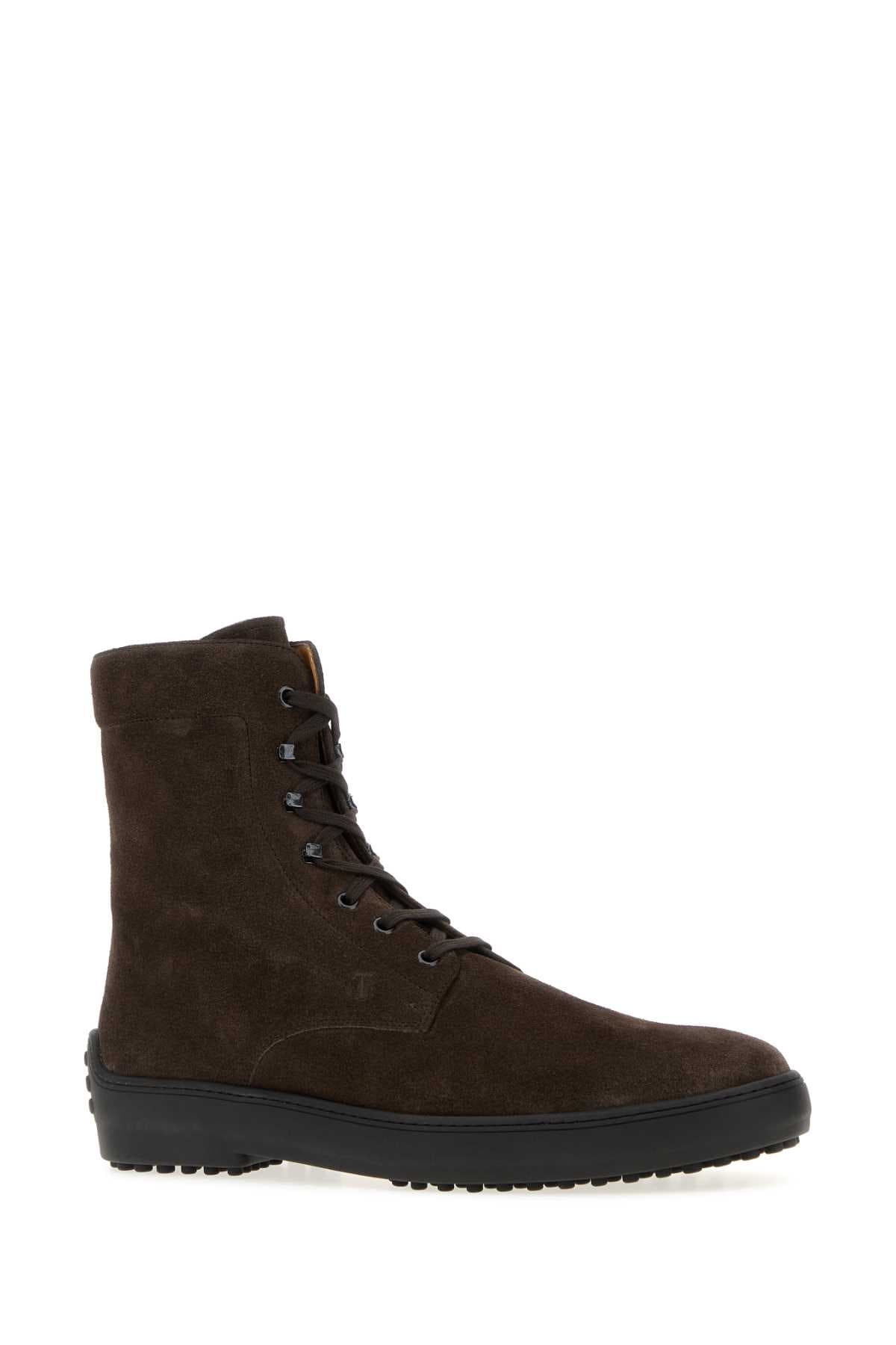 Dark brown suede ankle boots - мініатюра 2