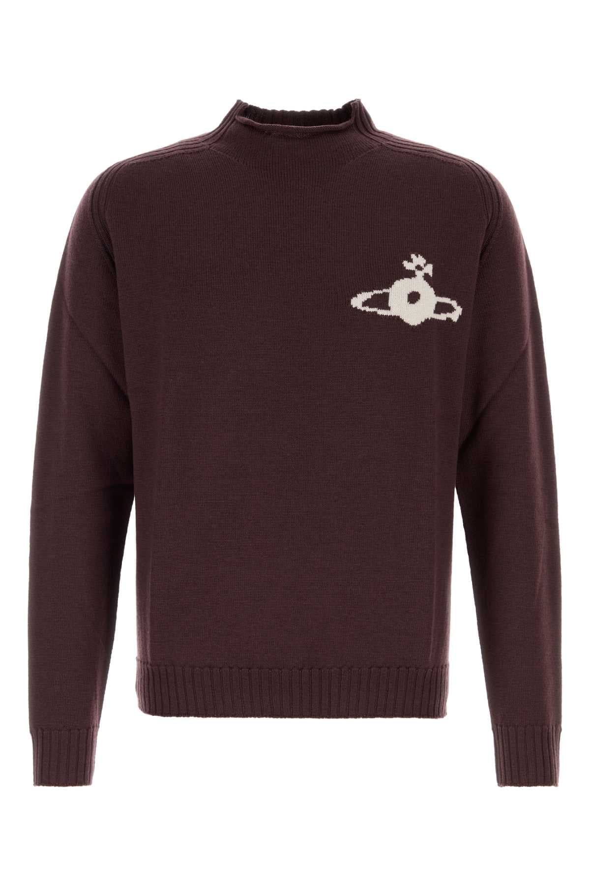 Aubergine wool Fisherman sweater