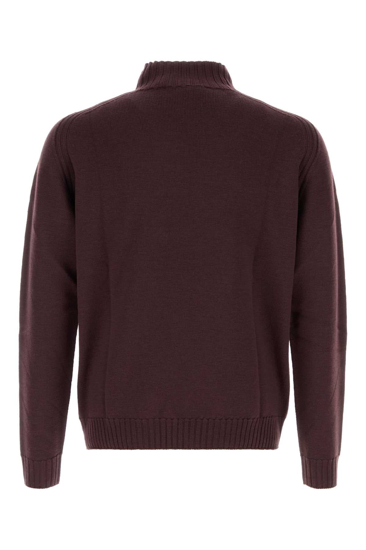 Aubergine wool Fisherman sweater - мініатюра 2