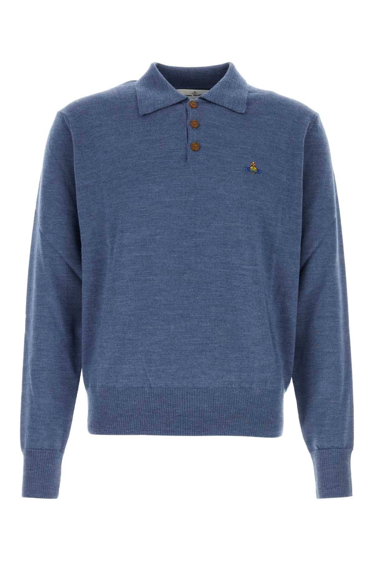 Air force blue wool Mark polo shirt