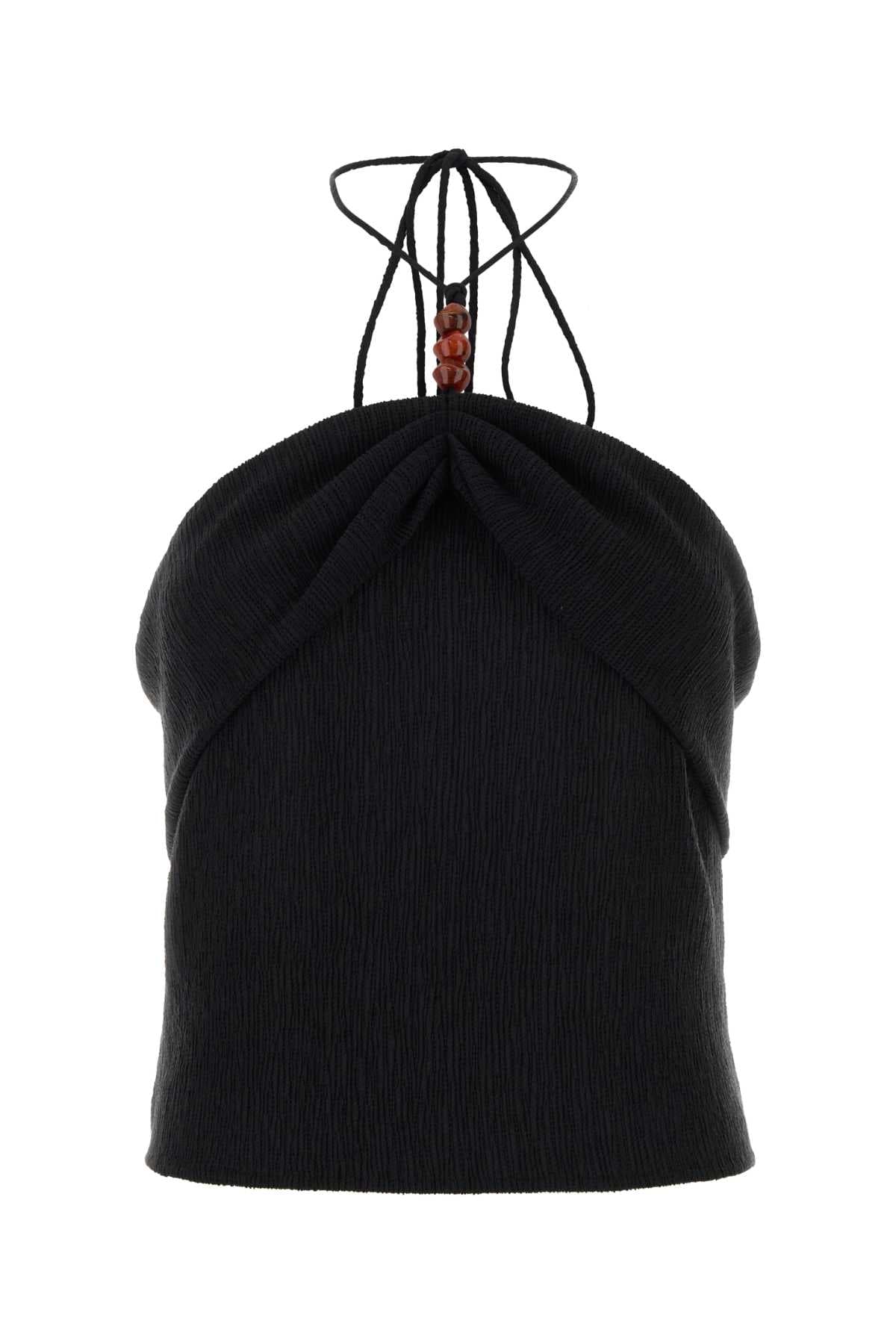 Black stretch jersey top