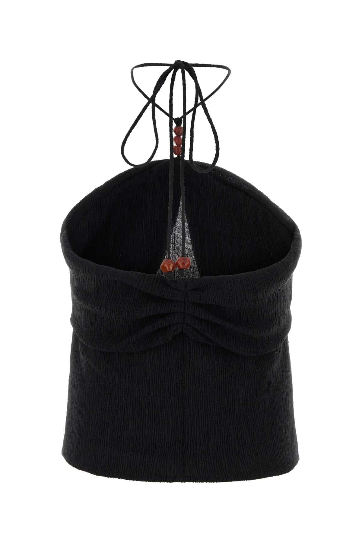 Black stretch jersey top - мініатюра 2