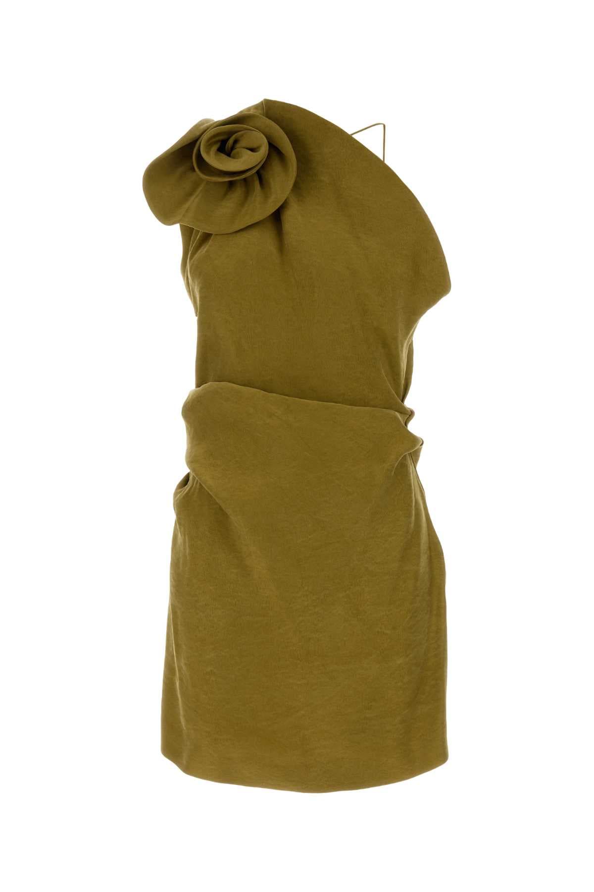 Sage green silk mini dress