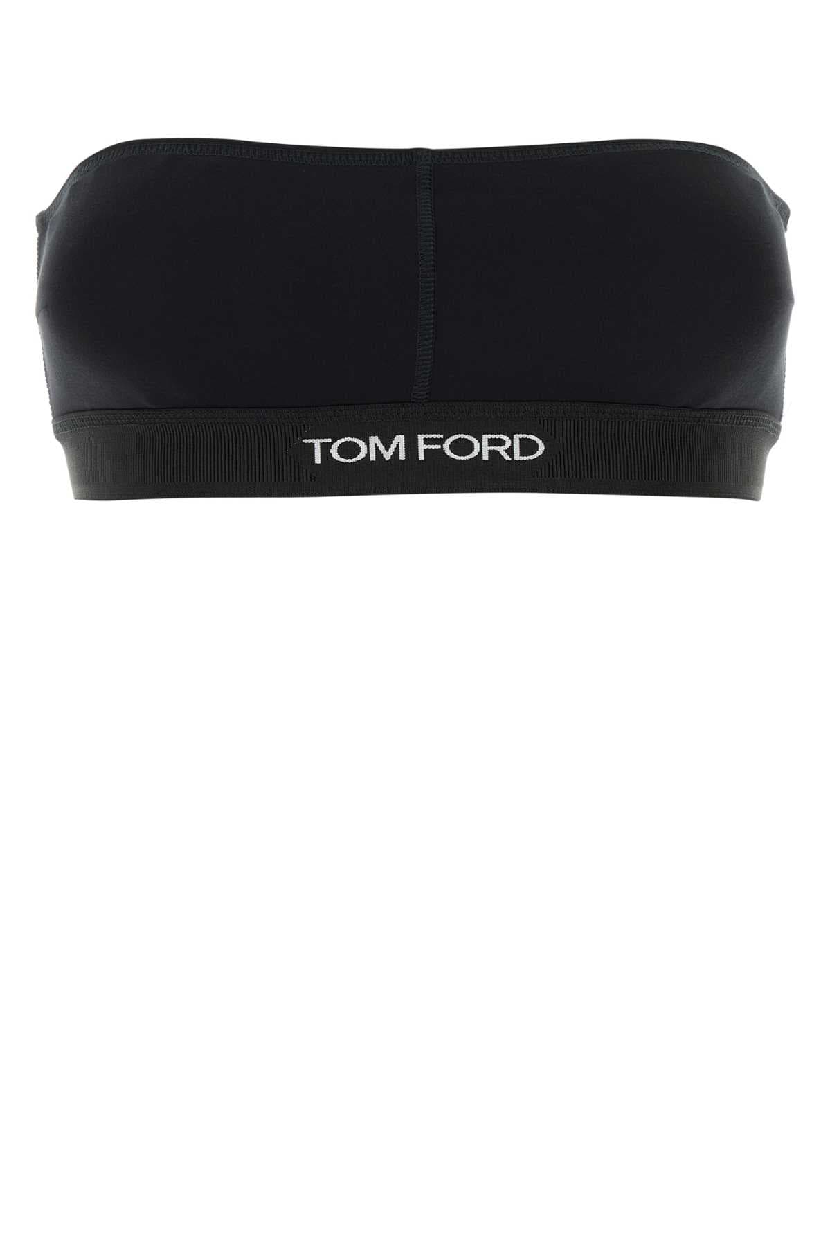 Black stretch modal bra