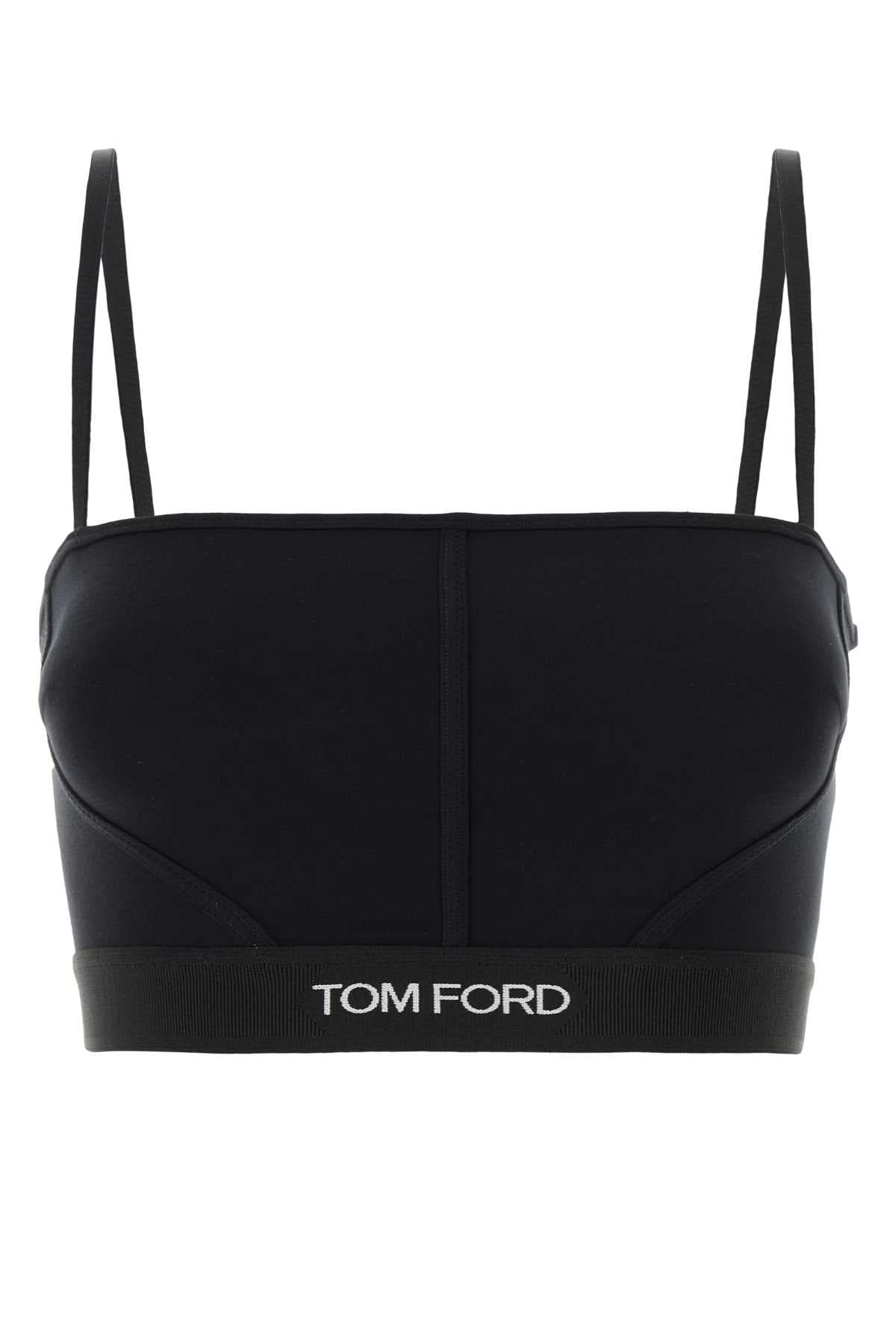 Black stretch modal bra