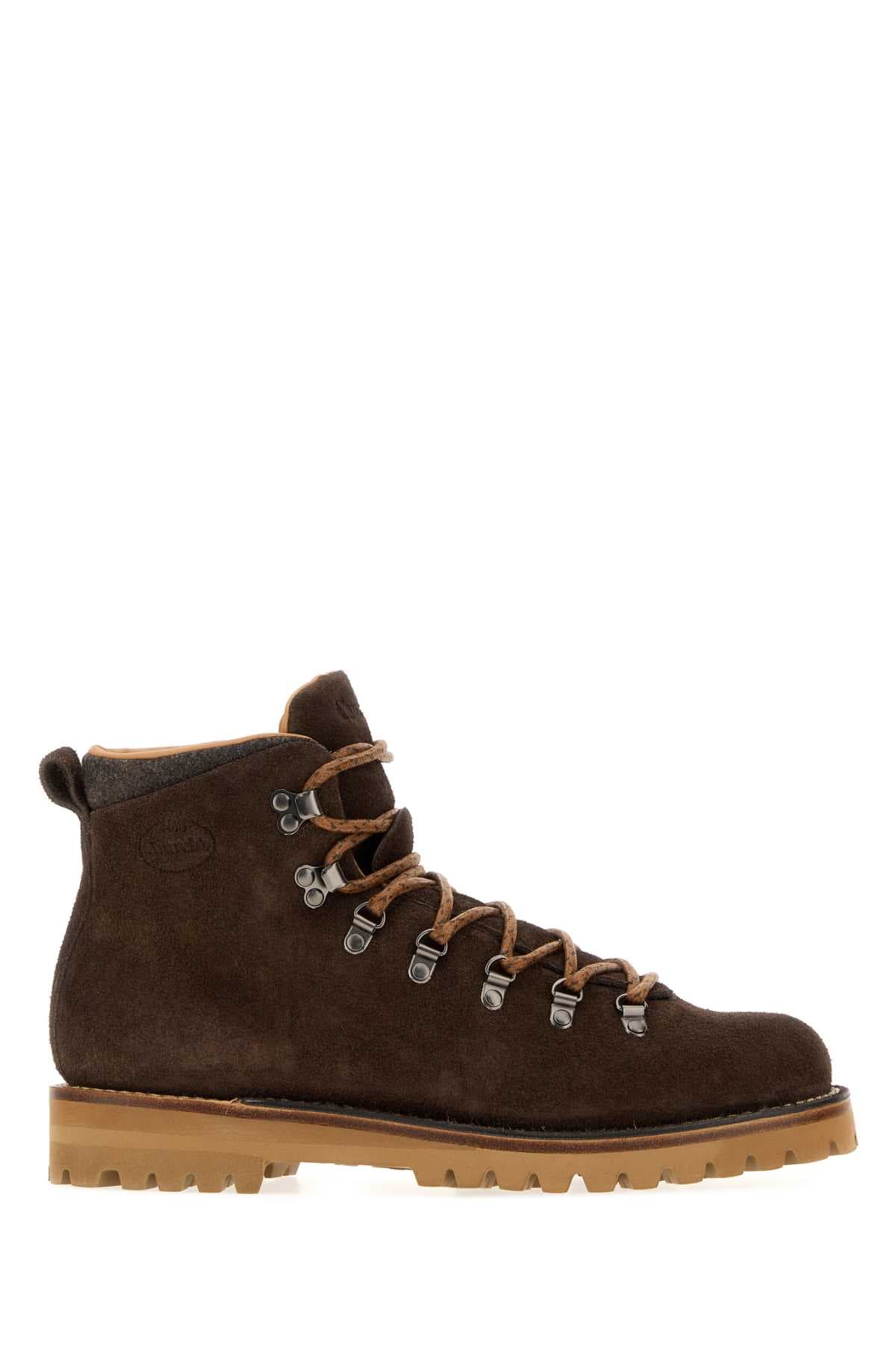 Brown suede Poulton ankle boots