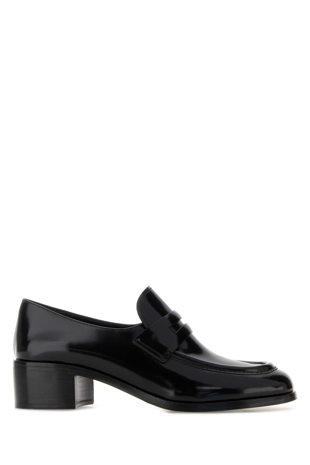 Black leather Prudence loafers