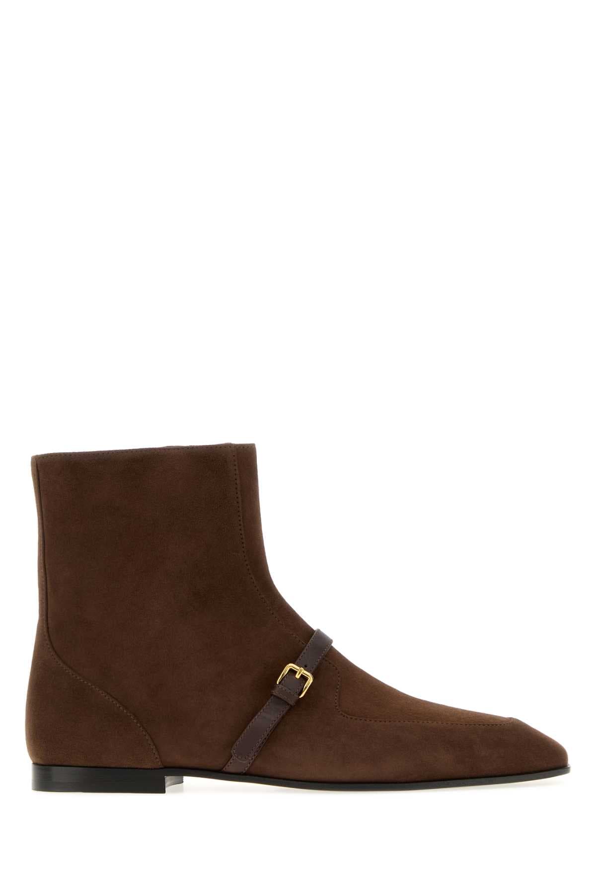 Brown suede Suzanne ankle boots