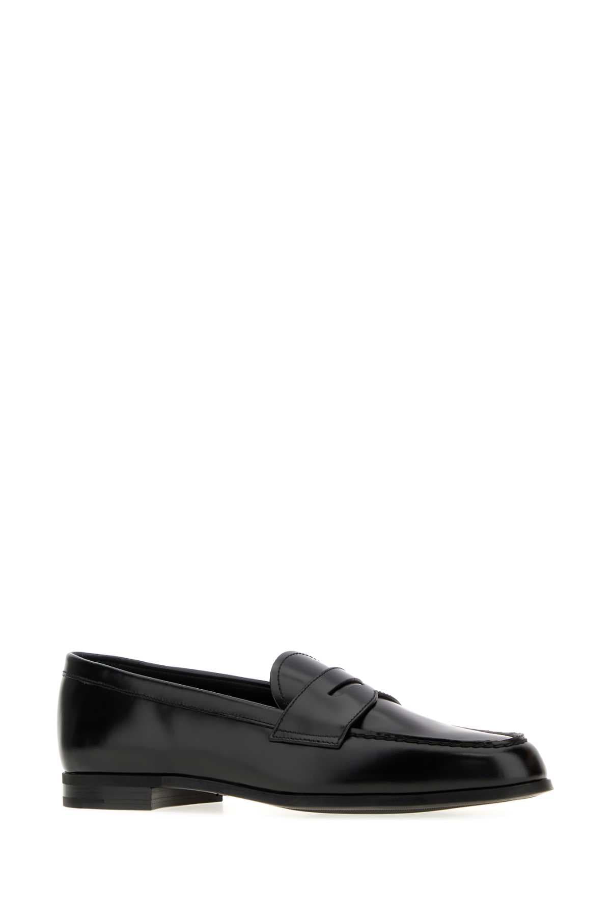 Black leather Natalie loafers - мініатюра 2