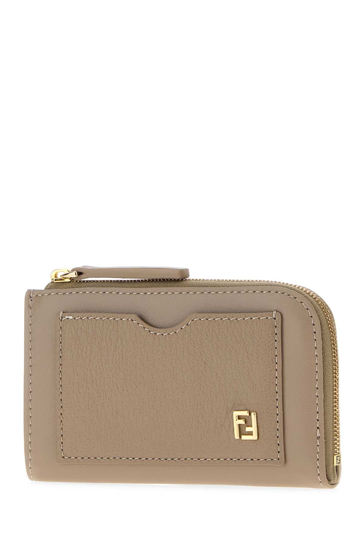Dove grey leather FF card holder - мініатюра 2