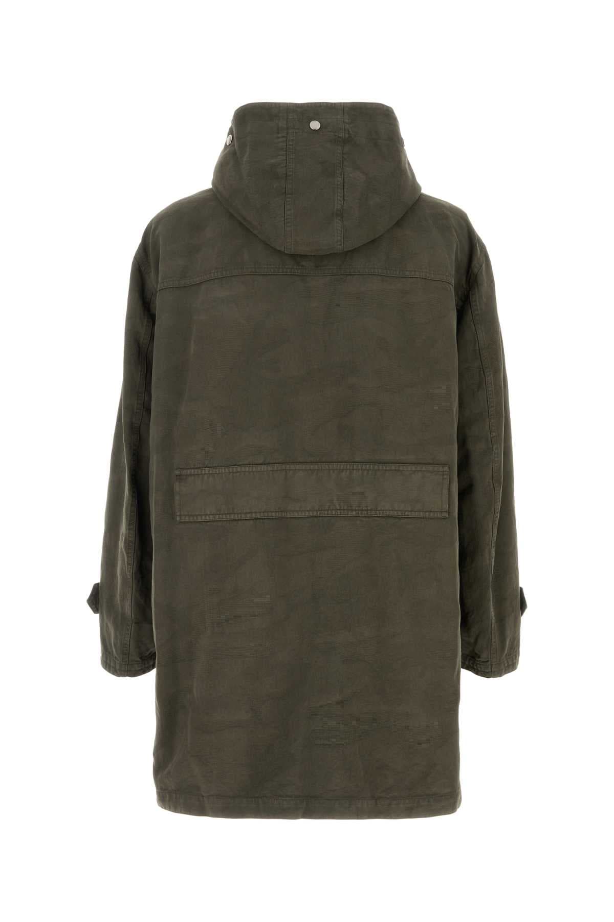 Army green cotton parka coat - мініатюра 2