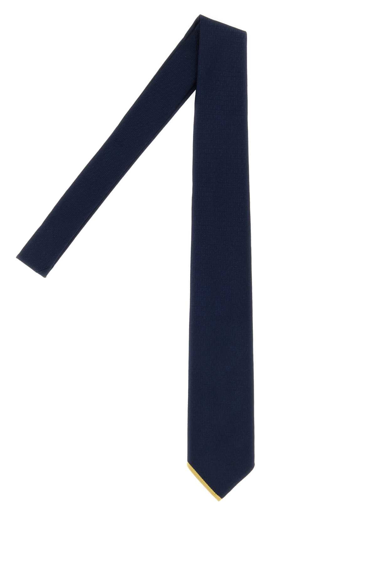 Navy blue silk tie - мініатюра 2