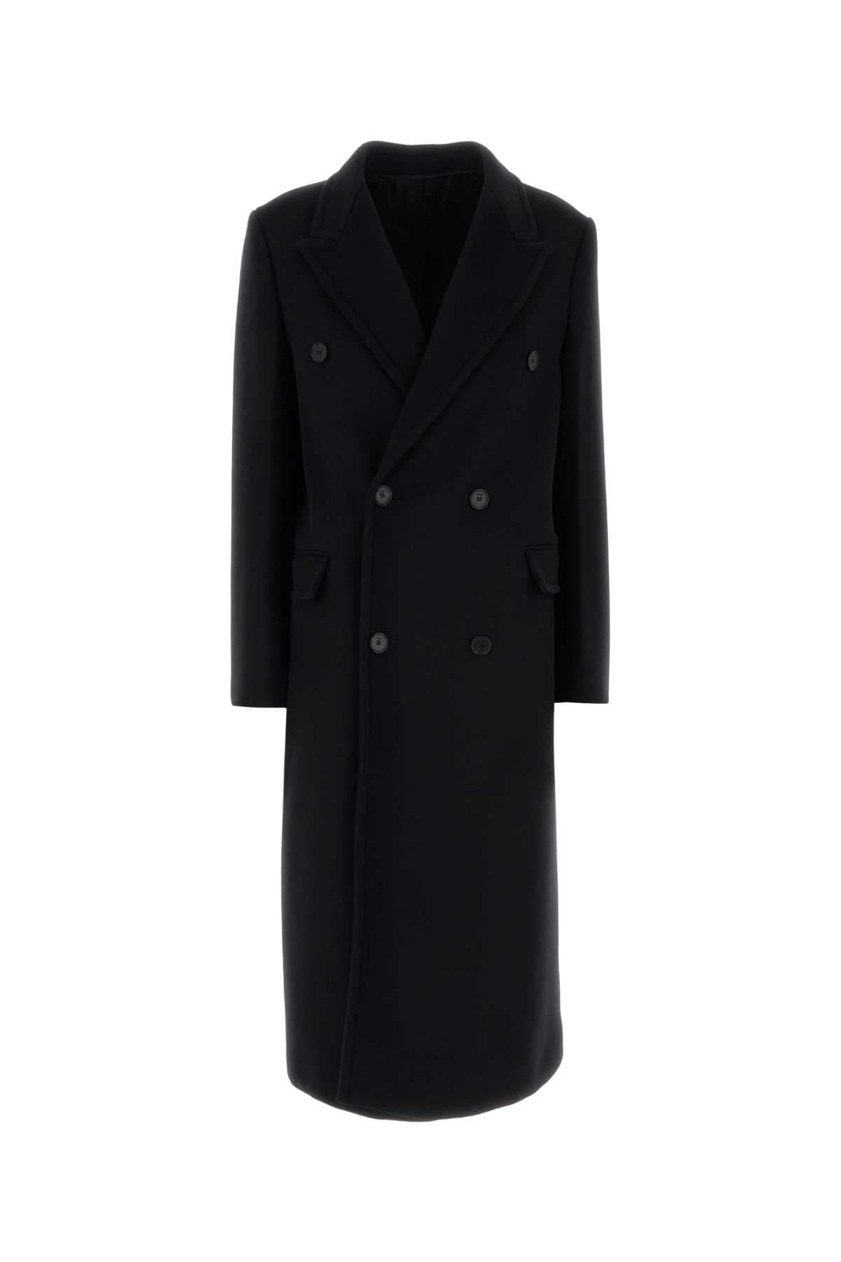 Black wool blend coat