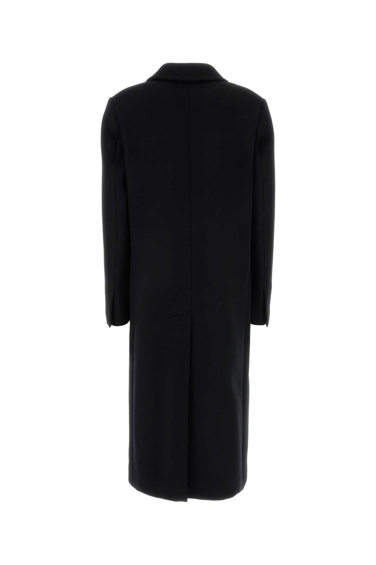 Black wool blend coat - мініатюра 2