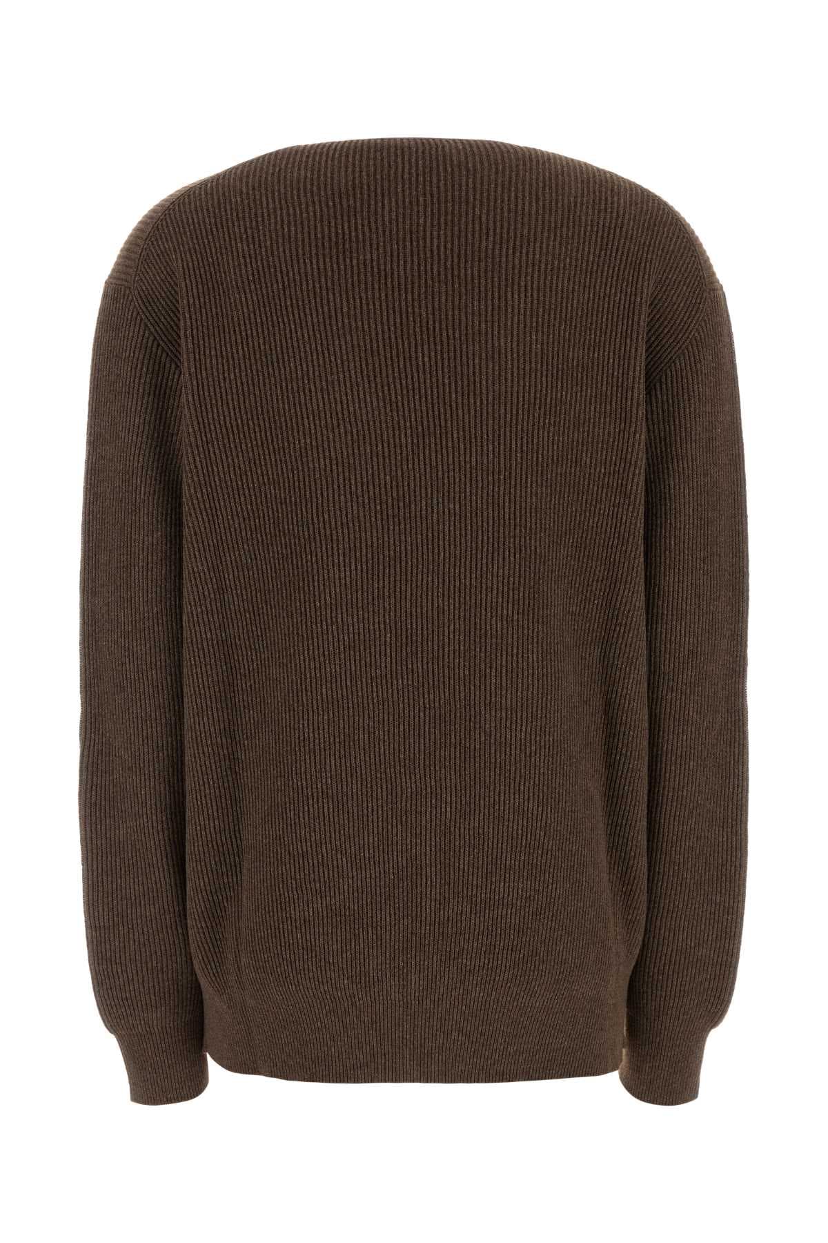 Brown stretch cotton blend Phef sweater - мініатюра 2