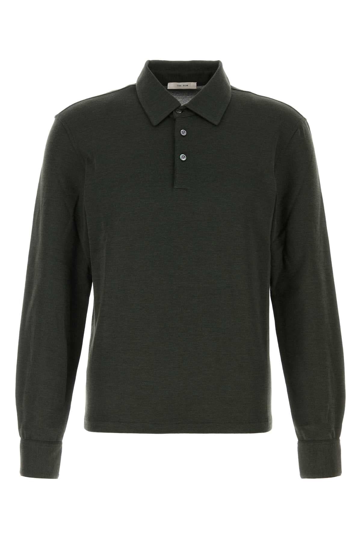 Dark green knit Reyes polo shirt