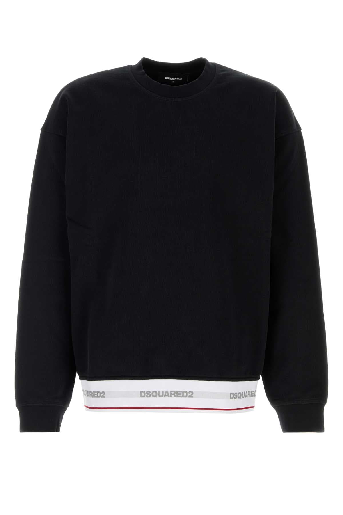 Black cotton oversize sweatshirt