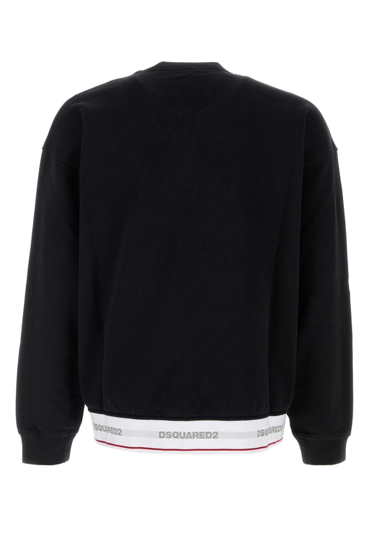 Black cotton oversize sweatshirt - мініатюра 2