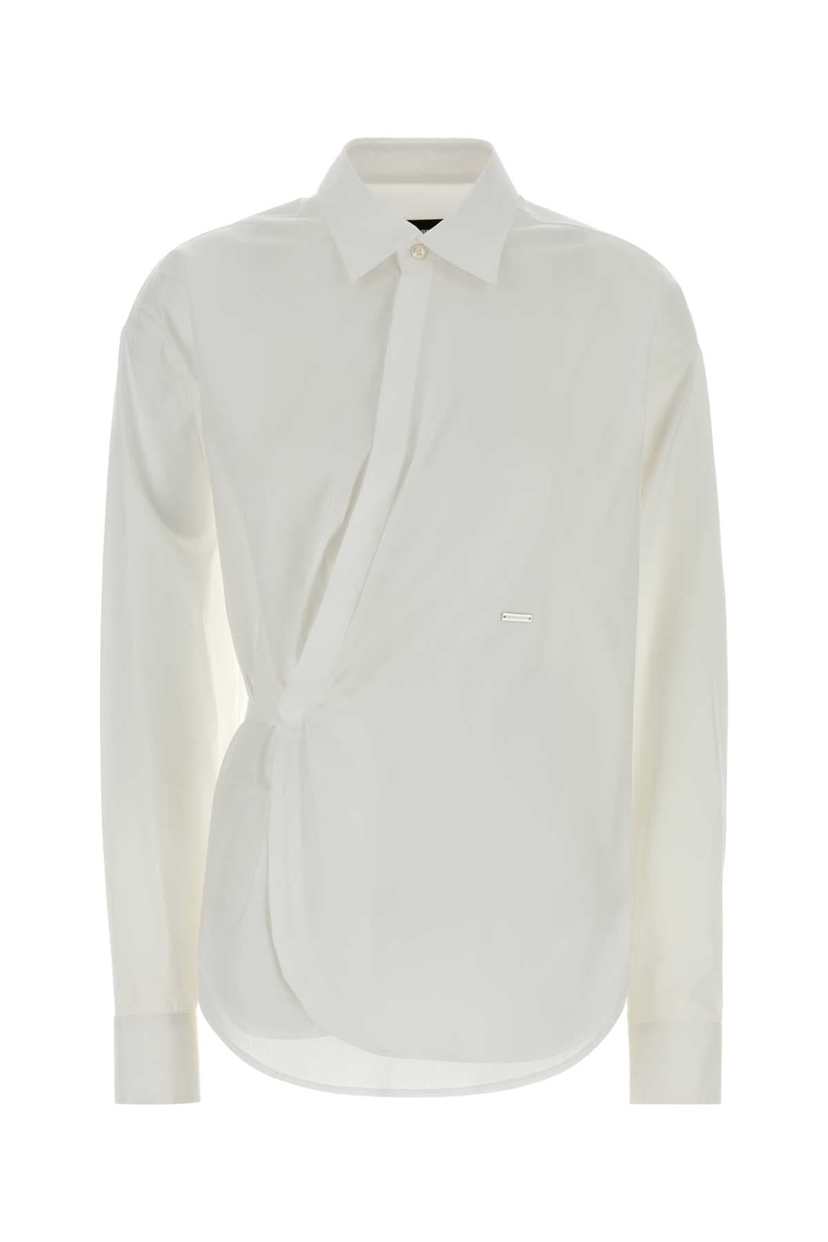 White stretch poplin shirt