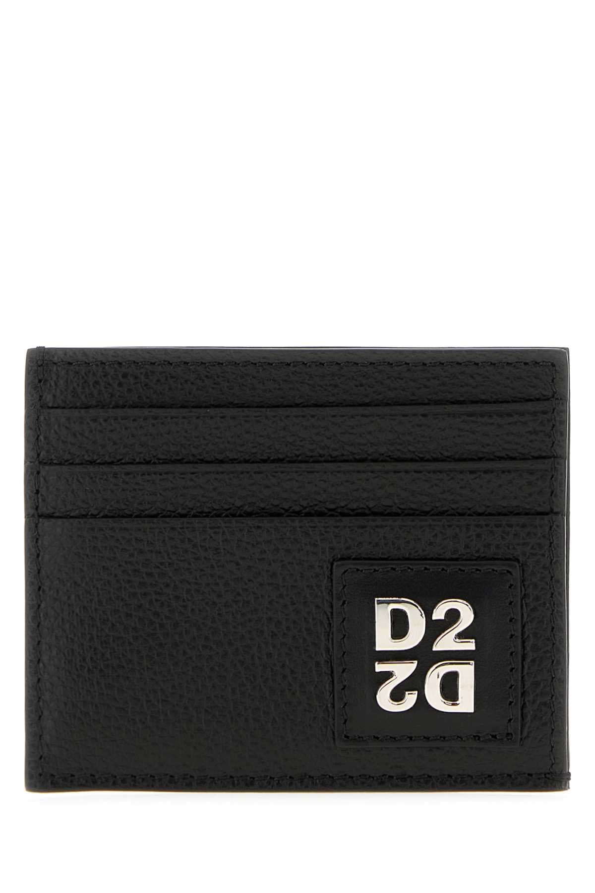 Black leather card holder