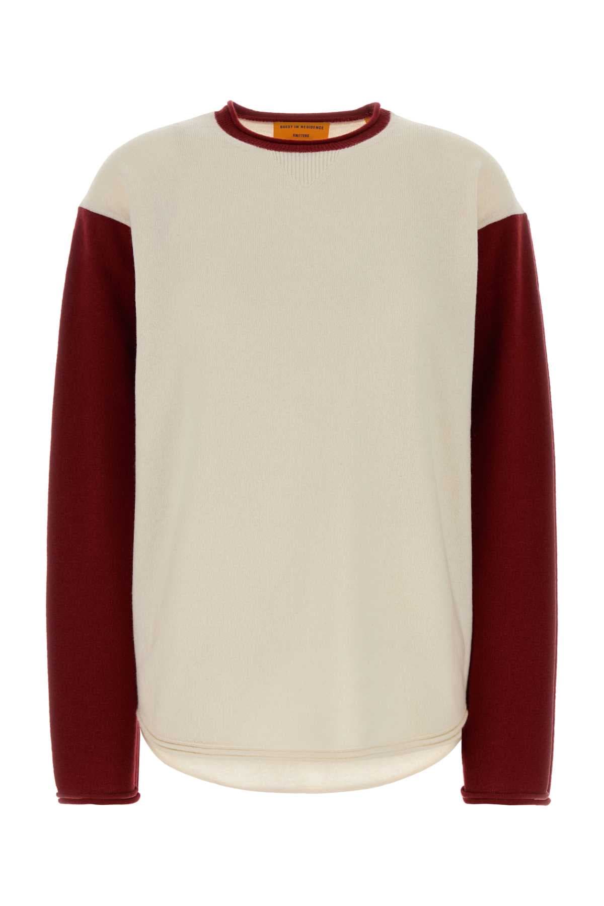Ivory cashmere oversize Baseball sweater