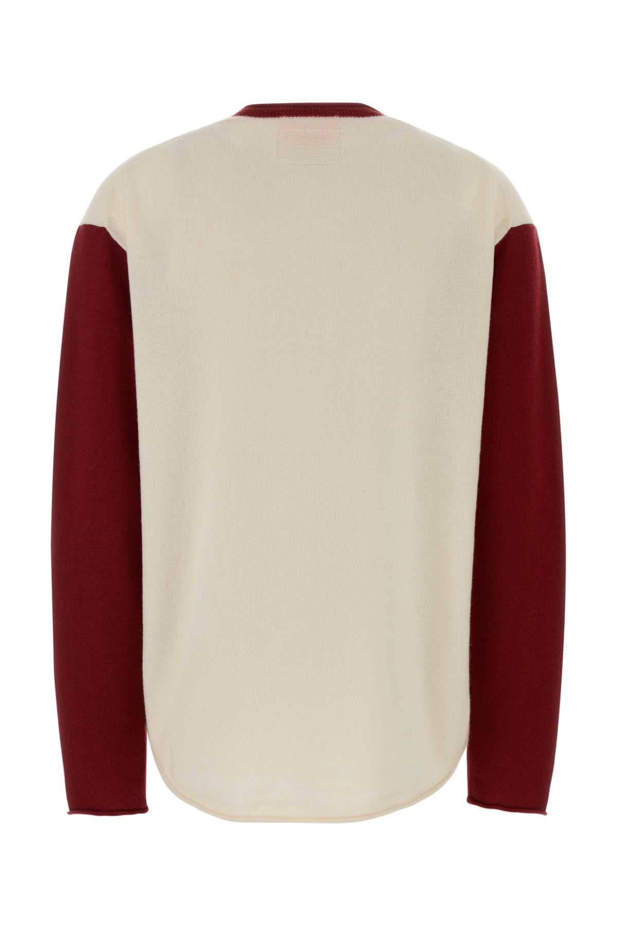 Ivory cashmere oversize Baseball sweater - мініатюра 2